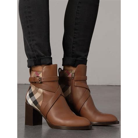 burberry ankle boots brown|Checked ankle boots in brown .